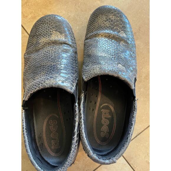 Klogs Naples Python Print Clogs Women 6.5 Leather Slip Resistant Nurse Dental - Picture 2 of 9